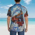 thumbnail image 4 of Pofeuu Cartoon Train Hot Air Balloon Print Hawaiian Shirt for Men Sleeves Casual Button Down Summer Beach Dress Shirts T-Shirts,Medium, 4 of 7