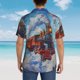 thumbnail image 4 of Fotbe Cartoon Train Hot Air Balloon Camisa Hawaiana para Hombre Unisex – Camisa Casual de Verano con Botones de Manga Corta de Algodón y Lino,XX-Large, 4 of 7