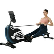MS Rowing Machine Folding Rower with 14 Levels of Resistance Adjustable LCD Monitor and Tablet Holder