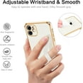 thumbnail image 4 of iPhone 11 Case, Phone Cases for iPhone 11,Slim Fit Soft TPU with Adjustable Wristband Kickstand Scratch Resistant Shockproof Protective Cover for Apple iPhone 11 6.1 Inch 2019, White/Golden, 4 of 18