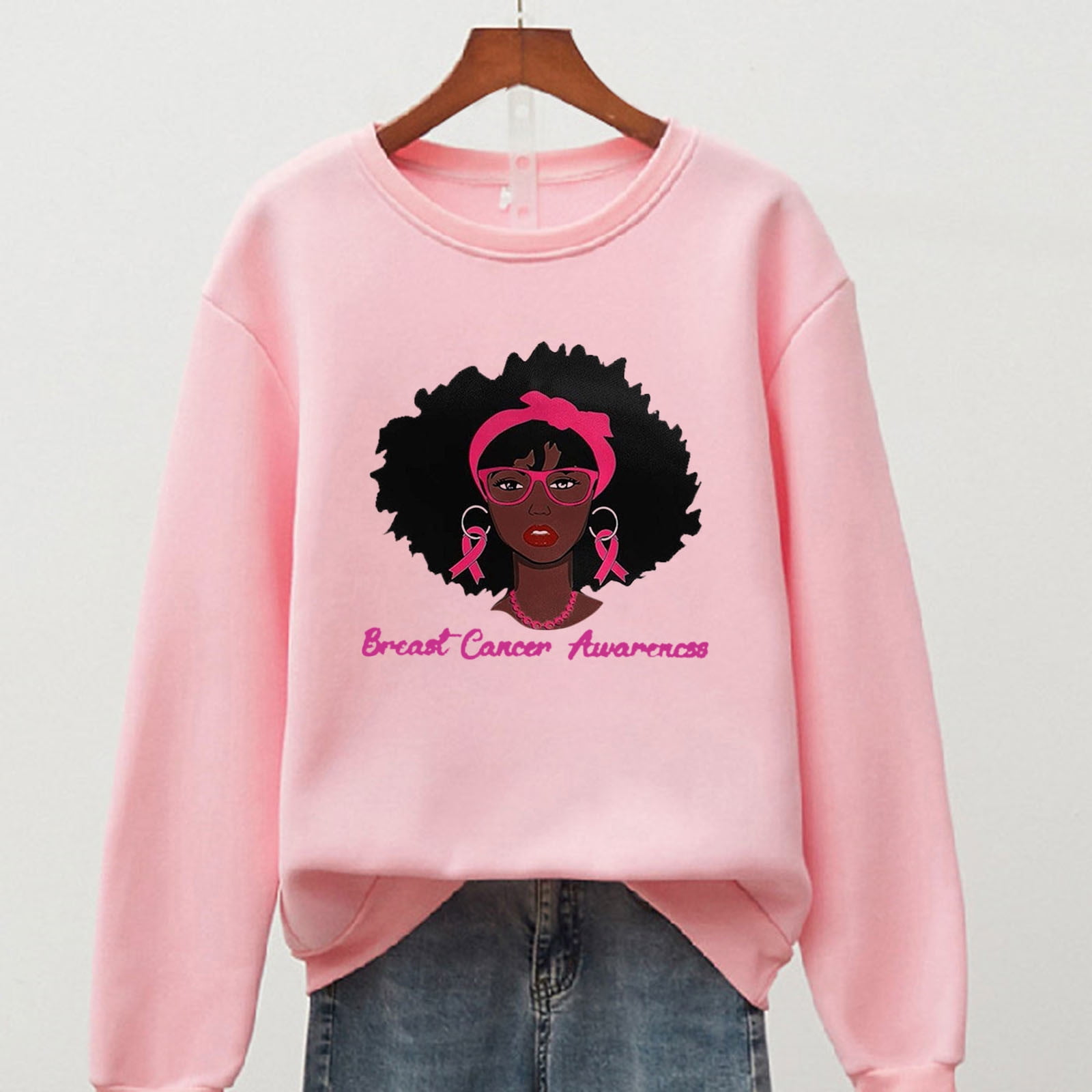 T-shirt Octobre Rose - Femme, Manches Longues, Ruban De Sensibilisation Au Cancer Du Sein - 2