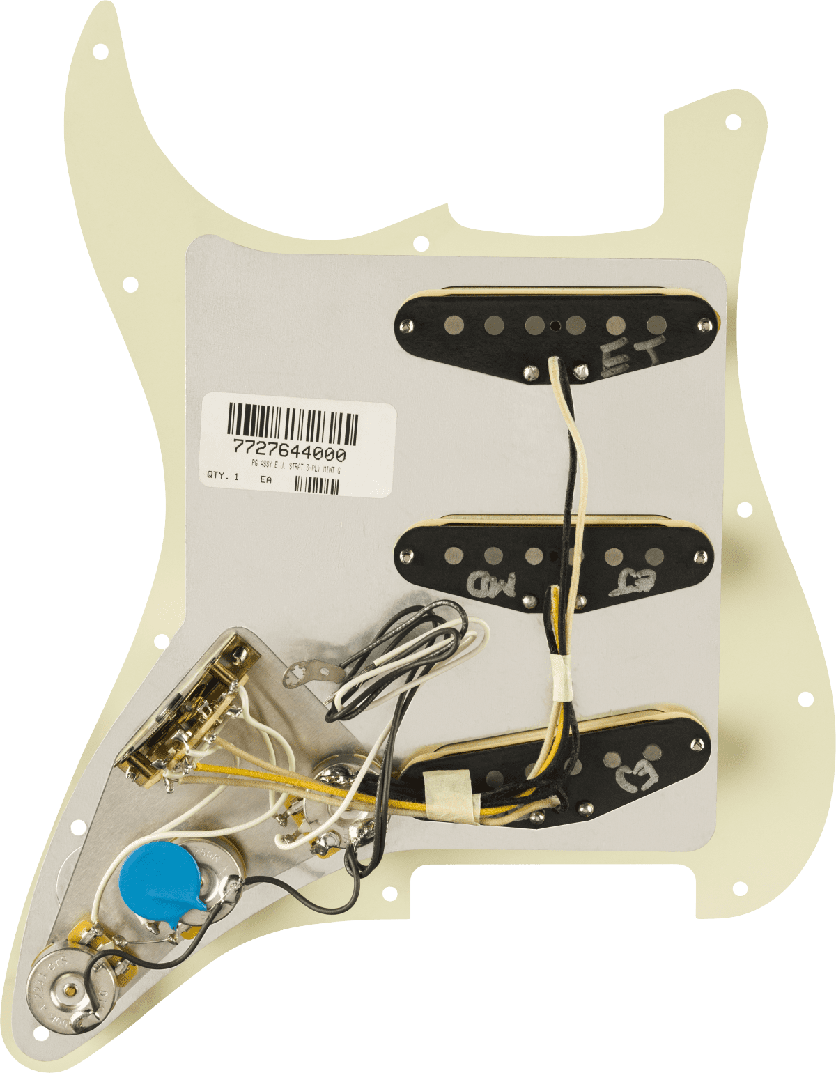 Fender Eric Johnson Signature Pre-Wired Strat Pickguard, 11-Hole, Mint Green