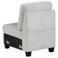 thumbnail image 2 of Seh Armless Modular Sofa Chair with Plush Cushions- Soft Light Gray Fabric, 2 of 5