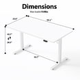 thumbnail image 2 of 55.1 Inch Electric Height Adjustable Standing Desk, Ergonomic Home Office Desk with Memory Preset, Sit to Stand Computer Desk with Hooks, White, 2 of 10