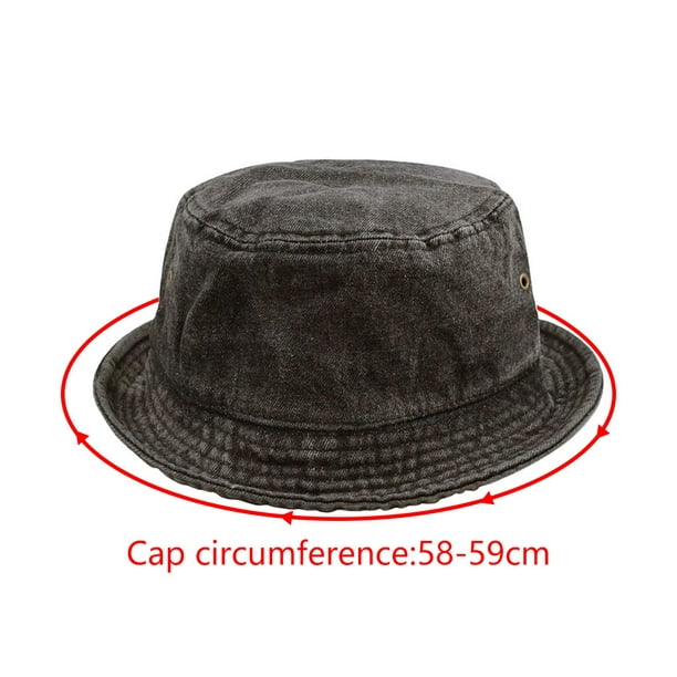 Washed Cotton Denim Bucket Hat Fisherman's Hat 1PCS 