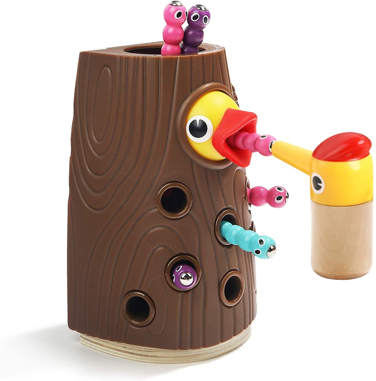 Role Play Sensory Games Gifts Children Magnetic Woodpecker Toy for Age 3 