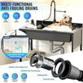 thumbnail image 3 of Stainless Steel Large Utility Sink, 41.7" × 23.2" × 38.9" Freestanding Sink with Cold and Hot Water Faucet,Hoses and Drain Kit,Freestanding Laundry Sink, for Kitchens, Bathrooms, Garage, Laundry Room, 3 of 7