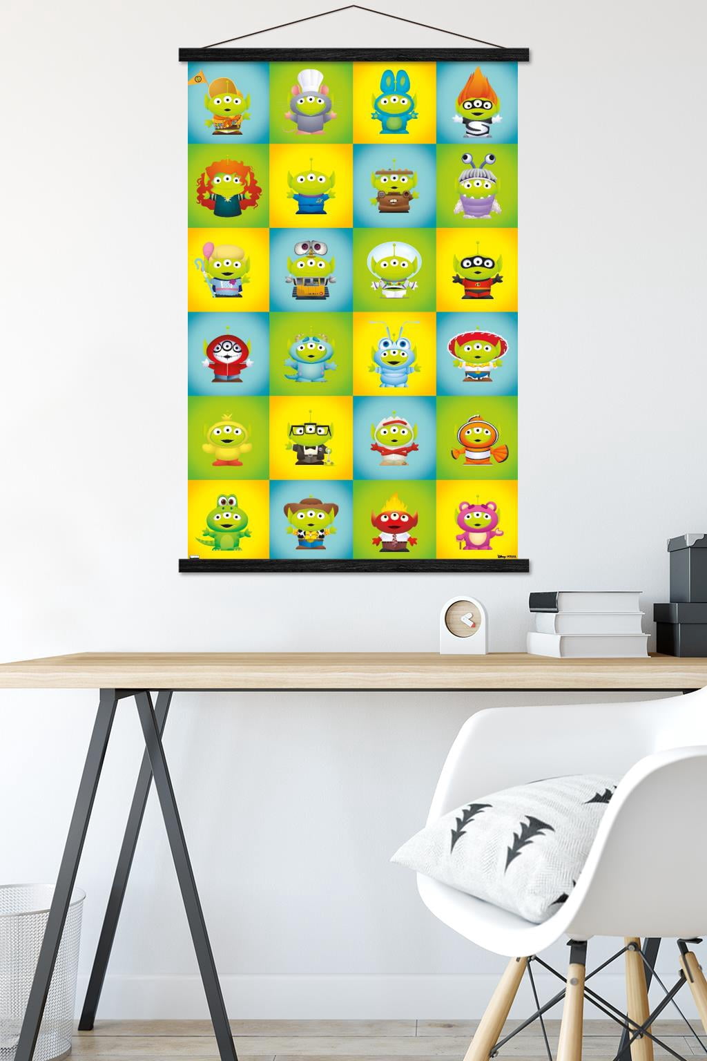 Disney Pixar - Aliens Group Wall Poster with Wooden Magnetic Frame, 22.375" x 34"