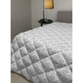 thumbnail image 2 of Abstract Down Alternative Comforter, Geometric Lines Squaring Stripes Diagonal Contemporary Pastel Minimalism Design, Microfiber Quilt for All Season, 5 Sizes, Pink White, by Ambesonne, 2 of 3