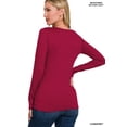 thumbnail image 3 of Zenana Plus Size Brushed Microfiber V-Neck Long Sleeve Lightweight Tee Shirt Top, 3 of 5