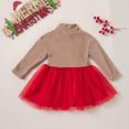 thumbnail image 3 of Toddler Girls Christmas Tulle Dress Turtleneck Long Sleeve Knitting Tops Layered Lace Skirt with Reindeer Antler Headband Set, 3 of 4