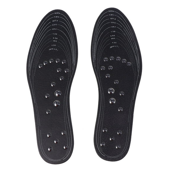 EeaseMX 1 par de plantillas de masaje magnéticas con almohadillas de acupresión magnéticas recortables para mujeres y hombres (negras)