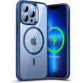 thumbnail image 1 of for iPhone 16 Pro Max Case, Compatible with MagSafe, Shockproof Military-Grade Protection, Magnetic Phone Case for iPhone 16 Pro Max, Classic Hybrid Case (HaloLock), Clear,Clear Blue, 1 of 5
