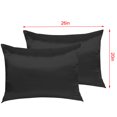 thumbnail image 4 of Funda de almohada 2pcs Funda de almohada de satén de poliéster Ropa de cama Funda de almohada para dormir, Negro, US-S, 20x26 Pulgadas Methold HA003643-07, 4 of 7