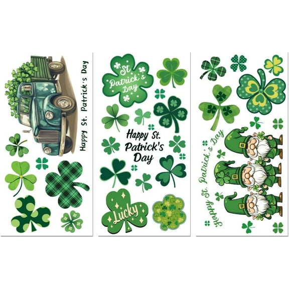 Rub on Transfer Decal Sticker for Furniture Craft Decor 6"x12" St.Patrick's Day 3Pcs Waterproof UV DTF Transfer Window
