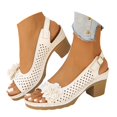 thumbnail image 3 of Fukaraa All Day Comfort Sandals Women Low Heel Hollow Flowers Open Toe Summer, 3 of 9