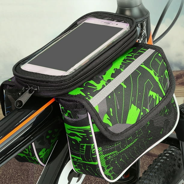 Pokytcox 2 Pack Bicycle Bag,Bicycle Phone Front Frame Bag,Waterproof