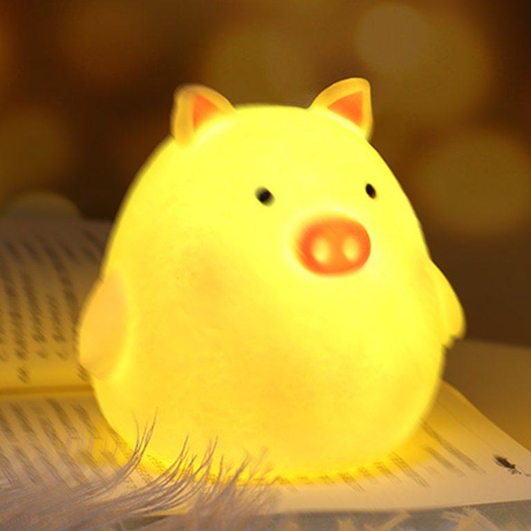 Mini Pig Silicone Lamp Cute Night Light Battery Operated - A Store