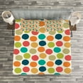 thumbnail image 3 of Ambesonne Vintage Quilted Bedspread Set 3 Pcs, Hipster Polka Dots Tile, King Size, Multicolor, 3 of 3