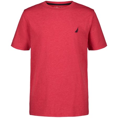 Nautica Boys' Short Sleeve Channel Crew-Neck T-Shirt, Carmine, 18-20 ...