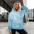 thumbnail image 5 of COEQINE Tops Sweatshirts Women's Hoodies Casual Printing Oversized Pullover Soft Long Sleeves Y2K Cozy Fashion Women Loose Lightweight Snowflake Blue Fall Winter Outfits Clothes, 2XL, 5 of 7