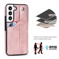 thumbnail image 6 of Design for Samsung Galaxy S22 Plus 5G Phone Case with Screen Protector Adjustable Wrist Strap Kickstand Credit Card Slot Slim Shockproof Hybrid Rugged Protective Cover for Women 6.6" Rose gold, 6 of 7