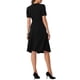 thumbnail image 3 of INSPIRE CHIC Vestido de Negocios A-Line Elegante de Manga Corta con Escote en V para Mujeres S Negro, 3 of 6