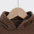 thumbnail image 3 of Blusa con capucha de manga larga para niños, suéter de color liso con gorro, suéter de punto, top informal con capucha para niños y niñas, top de poliéster para niñas, 3 of 5