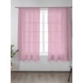 thumbnail image 2 of Sheer Curtains 72 Inches Long 2 Panels Set for Bedroom, Pink Burlap Texture Semi Sheer Curtains for Windows, Farmhouse Vintage Pink Voile Window Treatments Rod Pocket Curtain, 2 of 7
