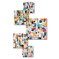 thumbnail image 3 of Designart "Geometric Urban" Geometric Wall Art Set Of 5 - Multicolor Modern Hallway Metal Art Print Set, 3 of 6