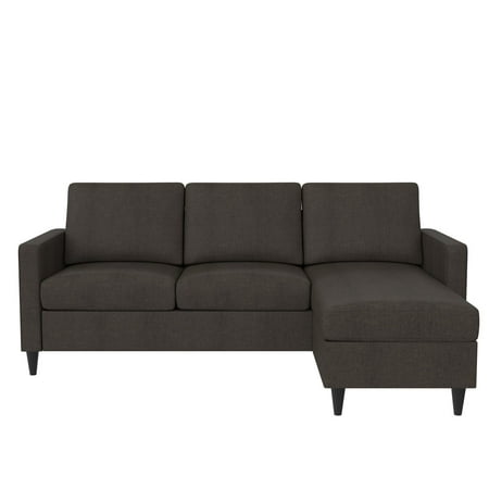 DHP Cooper Modern Sectional Sofa, Gray Linen