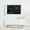 thumbnail image 2 of Fossil Black Marble Texture - Digital Art Abstract Black and White Geometric Modern Art Minimalist Pattern Surrealism White Framed Wall Art Print 12 x 18 inches, 2 of 3