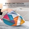 thumbnail image 4 of Yayeee Pillowcase Standard Size Set of 2 Satin Wrinkle Resistant Pillow Case, Purple Triangles, 4 of 7