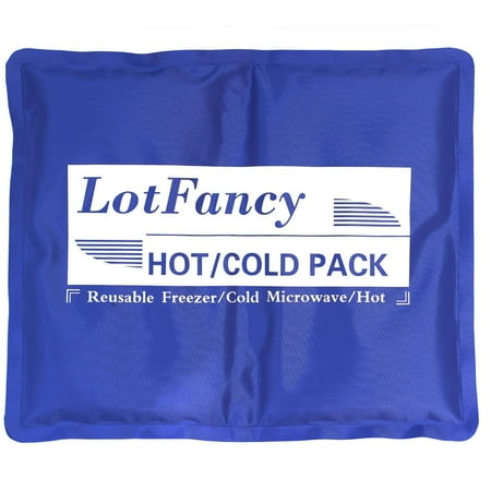 Kold Gel Packs - Reusable Gel Ice Pack for Hot Cold Therapy by LotFancy, Ideal for Injuries First Aid Back Shoulder Neck Head (11.5 x 9.5 Inches)