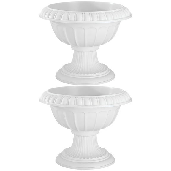 WORGEOUS 2Pcs Indoor Outdoor Decorative Urn Plastic Urn Planter in Roman Style for Home and Garden Use
