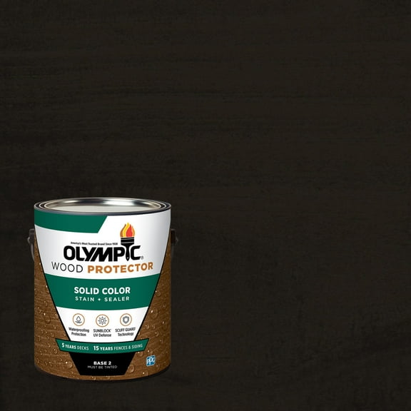 Olympic 1 Gallon SC-1028 Ebony Exterior Solid Wood Protector Stain Plus Sealer in One