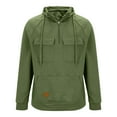 thumbnail image 5 of Feancey Tactical Hoodies for Men Long Sleeve Hooded Sweatshirt 1/4 Zip Up Vintage Sweatshirts Outdoor Multi Pockets Workout Running Pullover Sales Today Army Green L, 5 of 7