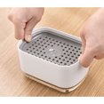 thumbnail image 3 of 1 Uds. Dispensador de jabón para platos blanco para cocina, dispensador de jabón Premium 2 en 1 y soporte para esponja, dispensador con bomba de jabón, 3 of 5