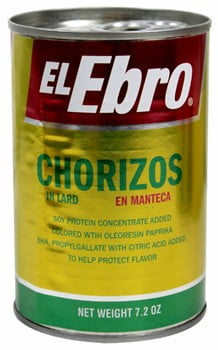 Chorizos in Lard by El Ebro 7.2 oz can by