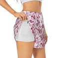 thumbnail image 3 of Lsque Flower Butterfly Printed Women's Running Shorts with Liner Pockets,Elastic Quick Dry Workout Athletic Gym Yoga Shorts,Womens High Waist Shorts-Medium, 3 of 9