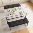 thumbnail image 4 of 4-Person Rectangular Dining Table Set with 2 Upholstered Benches - Ideal for Small Spaces, Apartments & Studios, 4 of 9