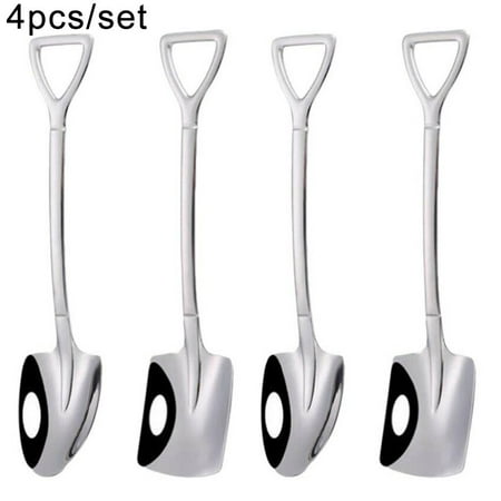 

4Pcs Stainless Steel Shovel Spoon Coffee Ice Cream Spoon Retro Kitchen Gadget