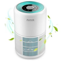 AIRTOK True HEPA Air Purifier for Home, Small Rooms, Allergies, Asthma, Smoke, Pet Dander, Odor, Dust, Pollen, Mold, Ozone-Free, Quiet, AP0601 White