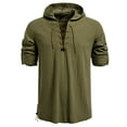 thumbnail image 1 of pstuiky Camisas casuales de manga larga para hombre, Top informal con capucha y cordón de manga larga de color liso a la moda para hombre salir tops xl, 1 of 9