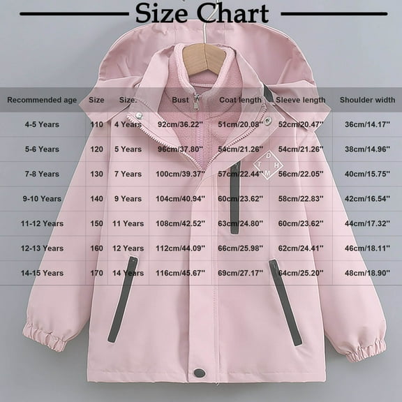 ZACPNCV Girl's Waterproof Ski Jacket Warm Hooded Winter Snow Coat Windbreaker Hooded Coat Pink 11-12 Years