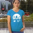 thumbnail image 4 of Alien Bigfoot Loch Ness Monster Moon Women's V-Neck T-shirt Funny Space UFO Hunter Sasquatch Yeti Dinosaur Nerd Believe Tee, 4 of 7