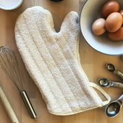 Made in The USA Oven Mitt - 100% American Cotton Mitts | Heat Resistant Kitchen Glove. Sold Individually, Natural