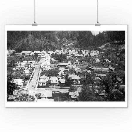 Concrete, Washington - Aerial View of Town # 2 (9x12 Art Print, Wall Decor Travel