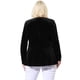 thumbnail image 5 of Women's Plus Size V Neck Tulip Hem Long Sleeve Peplum Velvet Tops Black 3X, 5 of 7