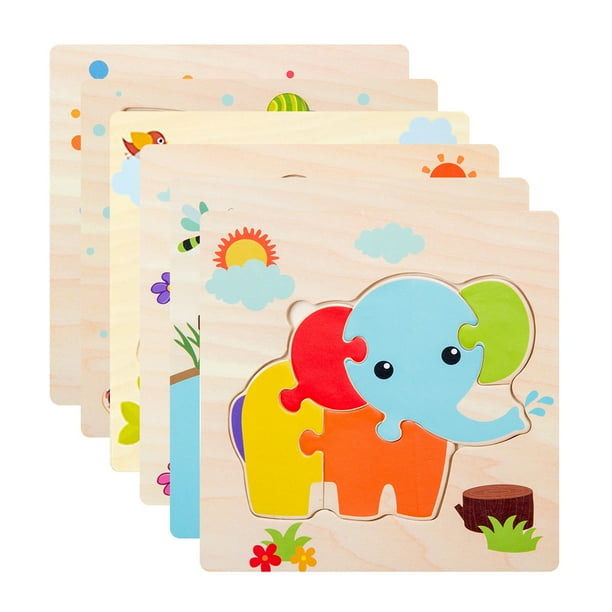 Mikilon Wooden Puzzles Toddler Toys Gifts For 1 2 3 Year Old Boys Girls ...